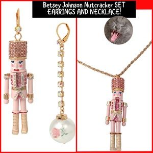 Betsey Johnson Nutcracker Earrings and Necklace Set